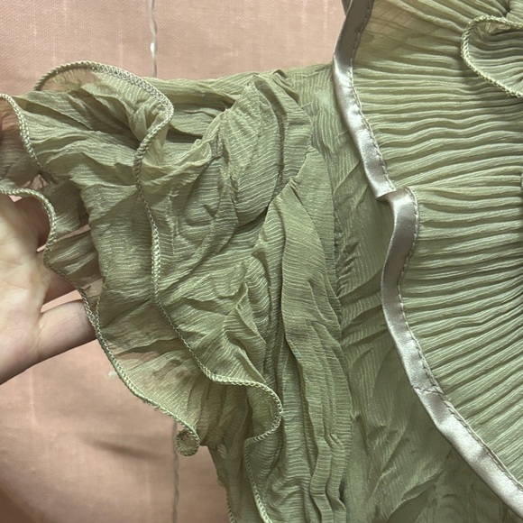 Ruffled Glam Tan Women's Top XL - Picture 4 of 6